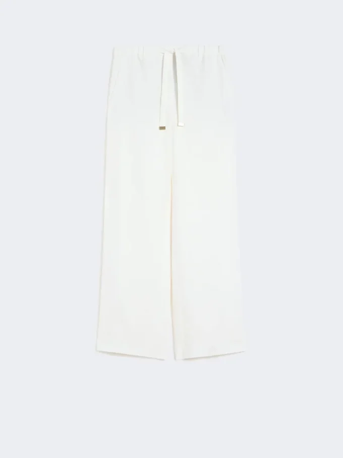Linen basketweave trousers, white Linen basketweave trousers, white