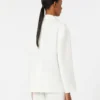Linen canvas boxy jacket, white