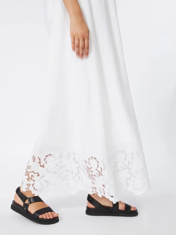 Linen canvas bustier dress, white Linen canvas bustier dress, white