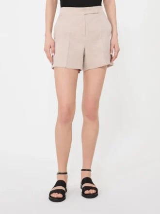 Linen canvas shorts, camel