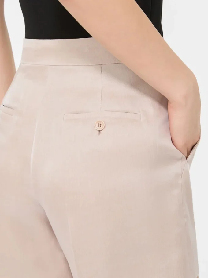 Linen canvas shorts, camel