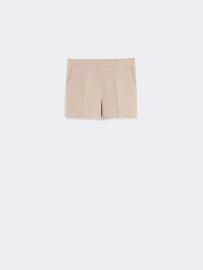 Linen canvas shorts, camel
