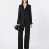 Linen canvas blazer, black