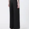 Linen canvas trousers, black
