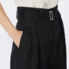Linen canvas trousers, black