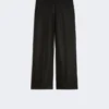 Linen canvas trousers, black