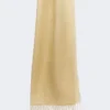 Linen stole with fringes, beige Linen stole with fringes, beige
