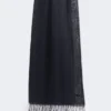 Linen stole with fringes, midnightblue Linen stole with fringes, midnightblue
