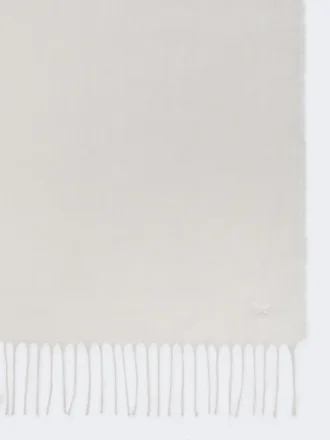 Linen stole with fringes, white