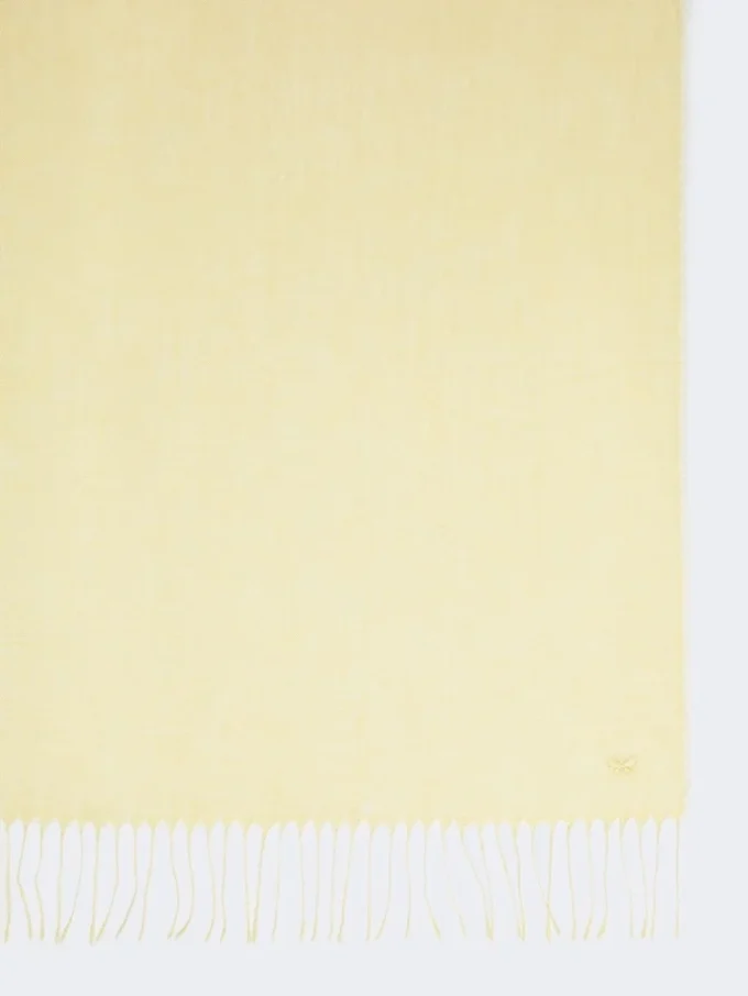 Linen stole with fringes, yellow Linen stole with fringes, yellow