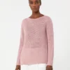 Linen yarn basic sweater, antique rose Linen yarn basic sweater, antique rose