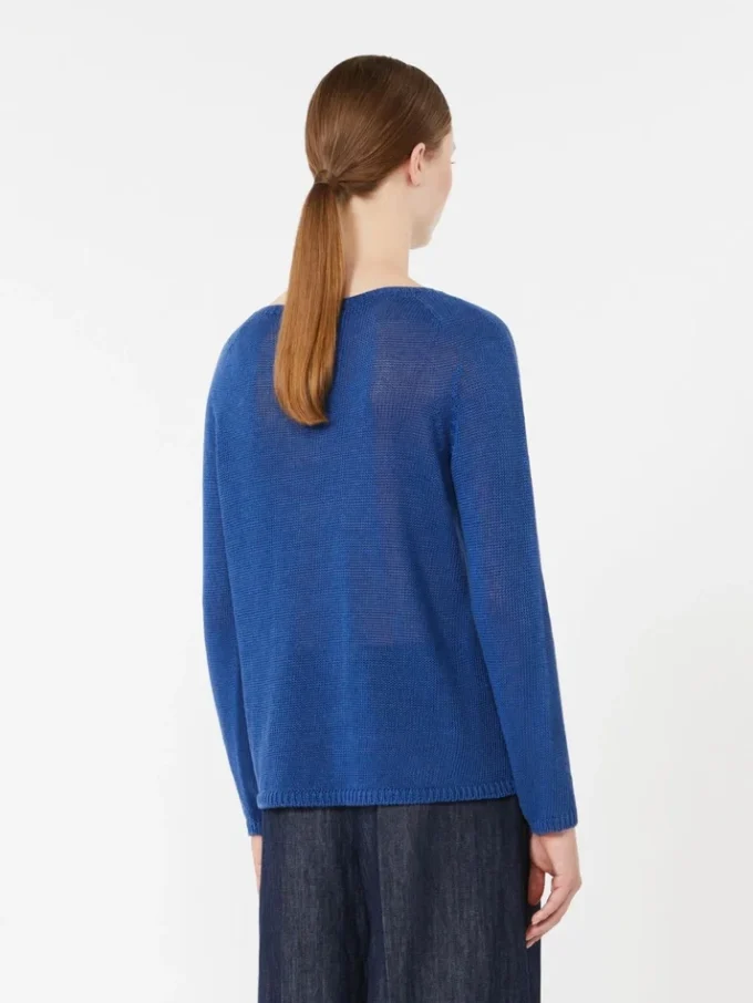 Linen yarn basic sweater, cornflower blue Linen yarn basic sweater, cornflower blue