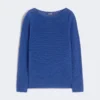 Linen yarn basic sweater, cornflower blue Linen yarn basic sweater, cornflower blue