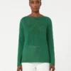 Linen yarn basic sweater, green Linen yarn basic sweater, green