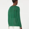 Linen yarn basic sweater, green Linen yarn basic sweater, green