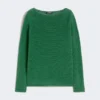 Linen yarn basic sweater, green Linen yarn basic sweater, green
