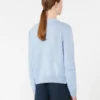 Linen yarn crew-neck sweater, sky blue Linen yarn crew-neck sweater, sky blue
