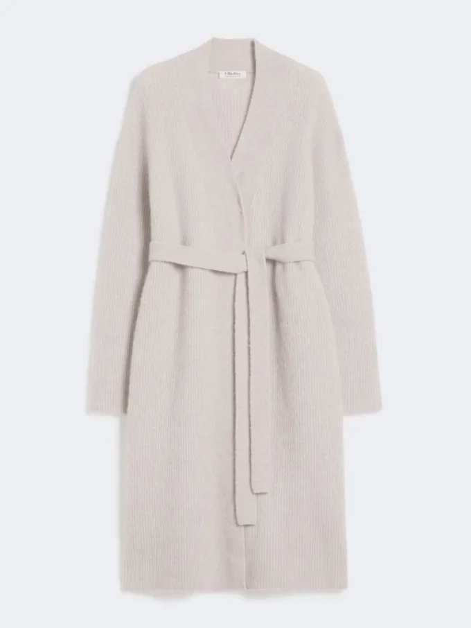 Long alpaca and wool cardigan, sand Long alpaca and wool cardigan, sand