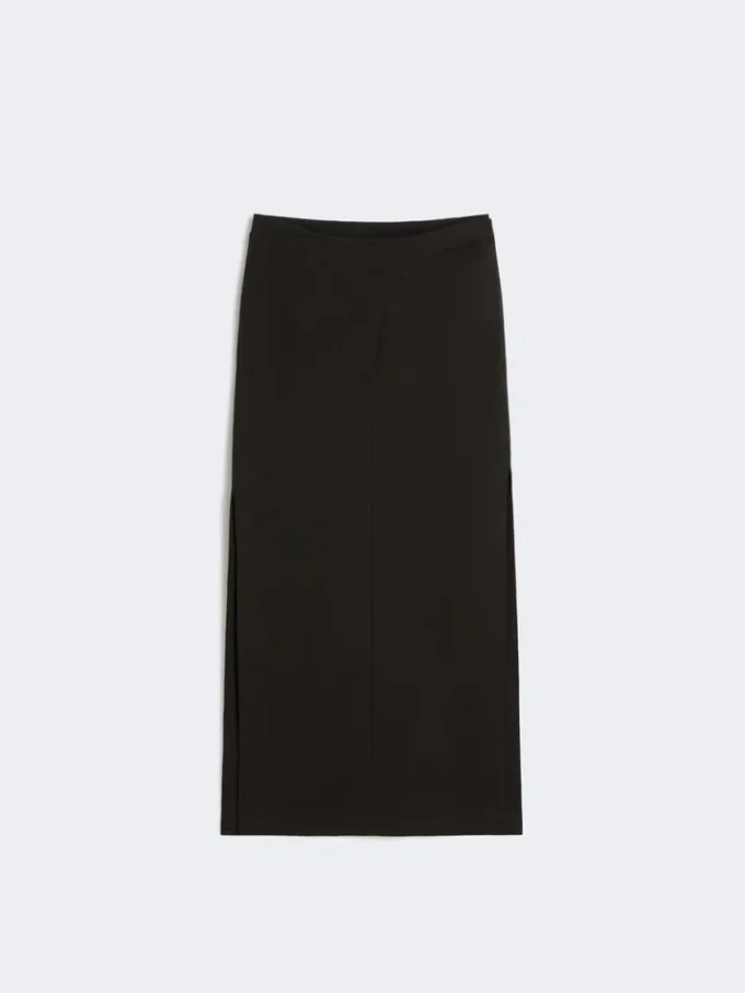 Long cotton skirt, black