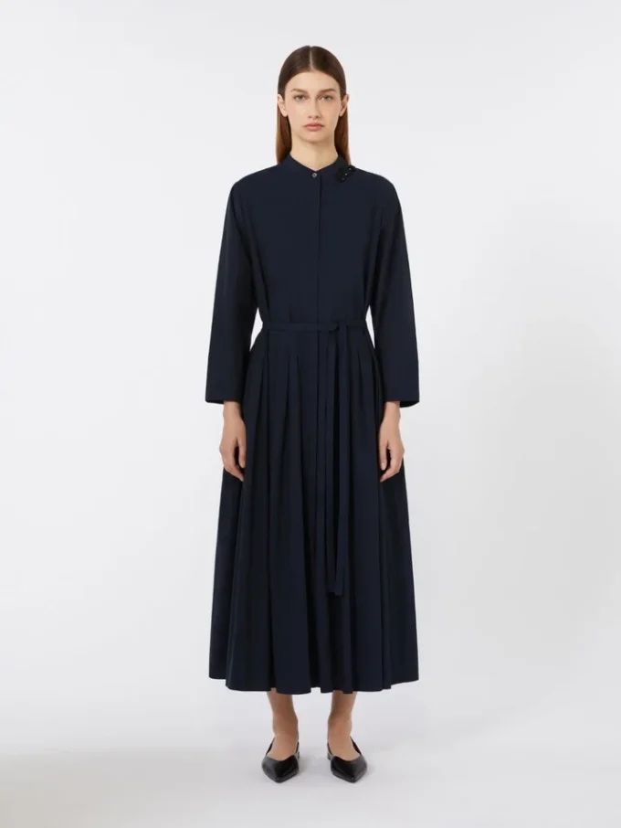 Long cotton voile dress, ultramarine Long cotton voile dress, ultramarine