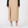 Long double-faced wool skirt, caramel Long double-faced wool skirt, caramel