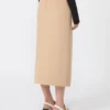 Long double-faced wool skirt, caramel Long double-faced wool skirt, caramel
