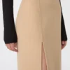 Long double-faced wool skirt, caramel Long double-faced wool skirt, caramel