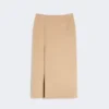 Long double-faced wool skirt, caramel Long double-faced wool skirt, caramel