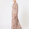 Long fil coupa and printed lama dress, rose gold Long fil coupa and printed lama dress, rose gold