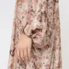 Long fil coupa and printed lama dress, rose gold Long fil coupa and printed lama dress, rose gold