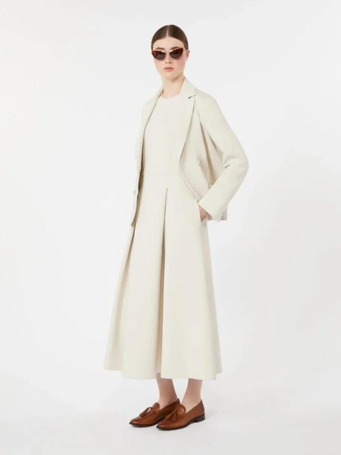 Double-breasted scuba jersey jacket, beige Double-breasted scuba jersey jacket, beige