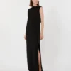 Long lightweight cady dress, black Long lightweight cady dress, black