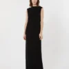 Long lightweight cady dress, black Long lightweight cady dress, black