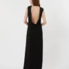 Long lightweight cady dress, black Long lightweight cady dress, black