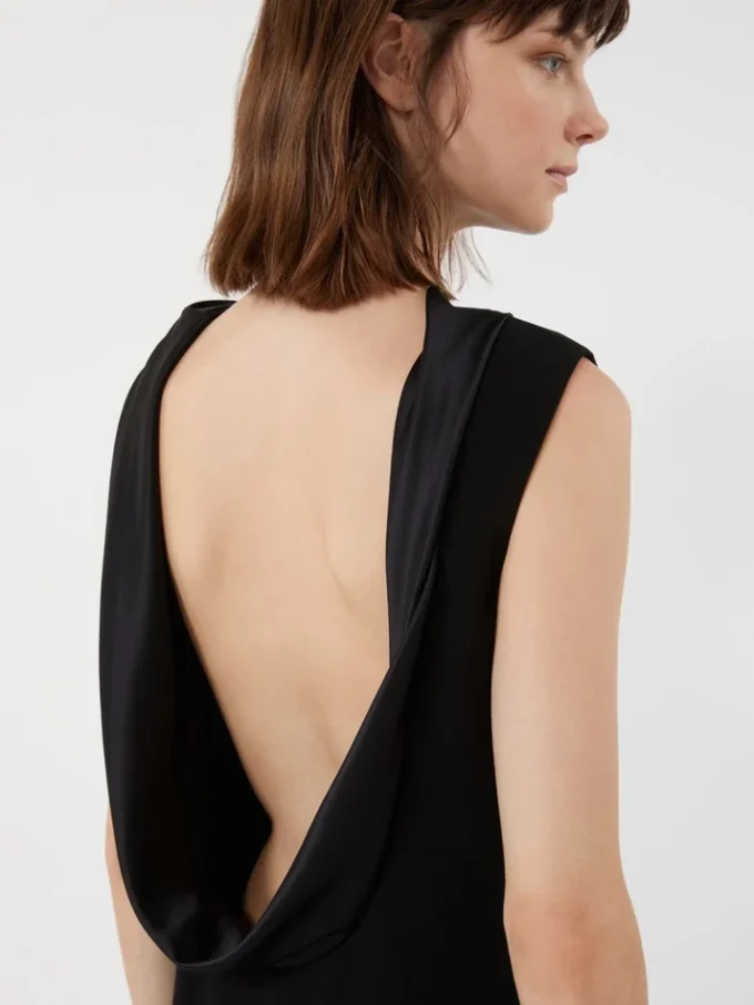 Long lightweight cady dress, black Long lightweight cady dress, black