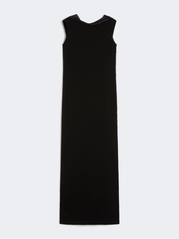 Long lightweight cady dress, black Long lightweight cady dress, black