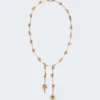 – long necklace with double pendant, gold