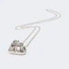 Long necklace with large pasticcino bag charm, silver
