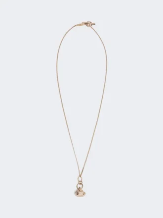 Long necklace with stamp pendant, gold Long necklace with stamp pendant, gold