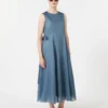 Long ramie dress, sky blue Long ramie dress, sky blue