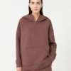 Long scuba jersey sweatshirt, brown Long scuba jersey sweatshirt, brown