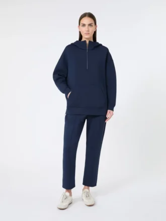 Long scuba jersey sweatshirt, navy