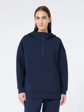 Long scuba jersey sweatshirt, navy