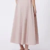 Long taffeta skirt, antique rose