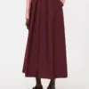 Long taffeta skirt, bordeaux
