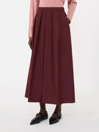 Long taffeta skirt, bordeaux