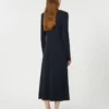 Long viscose jersey dress, navy Long viscose jersey dress, navy