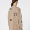 Long wool and cashmere cardigan, sand Long wool and cashmere cardigan, sand