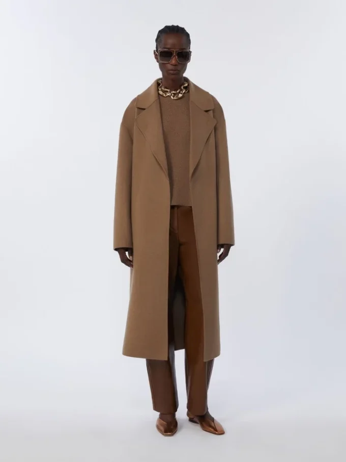 Boxy-fit wool and cashmere sweater, mud