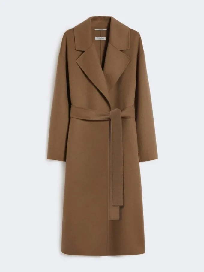 Long wool broadcloth coat, camel